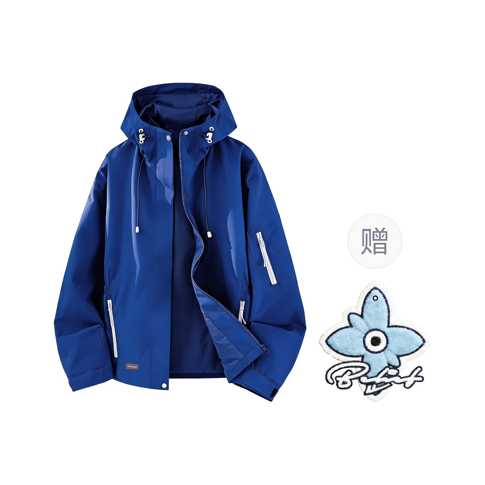 

Куртка Unisex Hooded Moderate Others WARRIOR, синий[free diy badge]