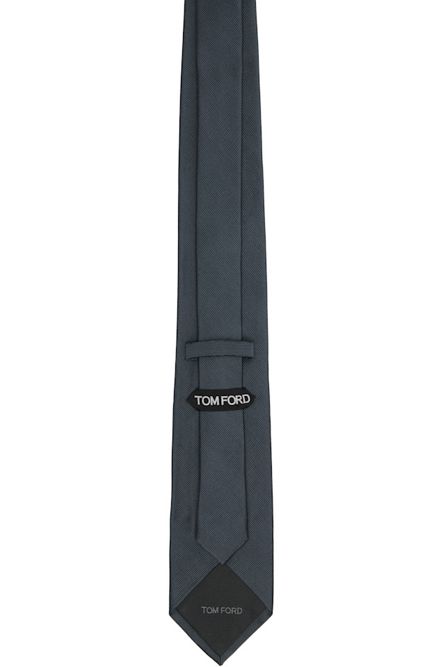 Tom Ford Однотонный серый галстук из саржи — фото 2