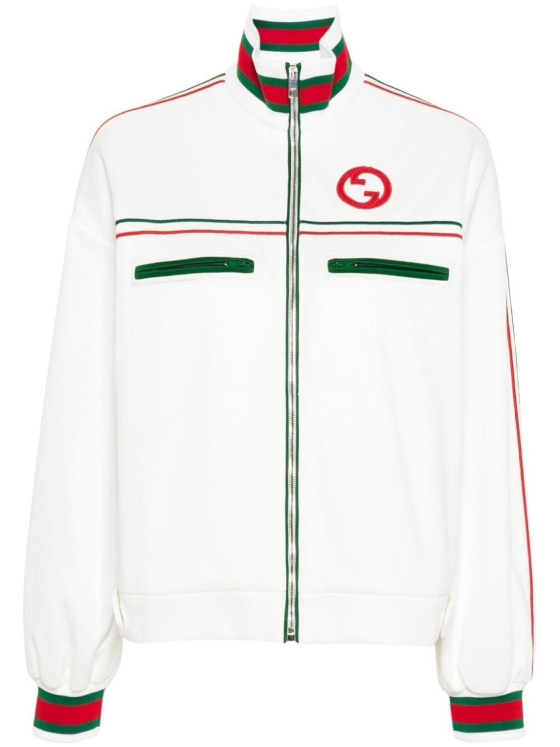

Gucci куртка из джерси с отделкой Web, белый