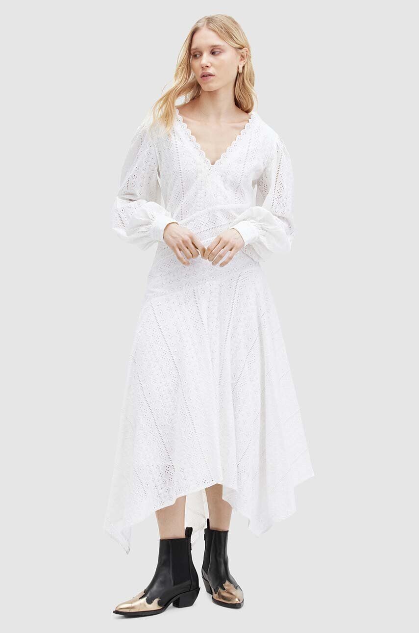 

AVIANA BRODERIE DRES хлопковое платье AllSaints, белый