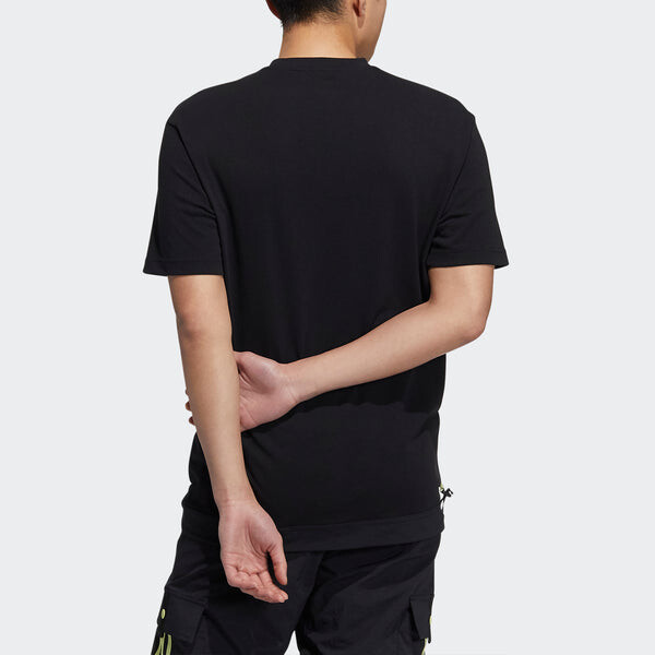 Футболка neo m pk mix gr tee casual sports breathable short sleeve black Adidas, черный — фото 3
