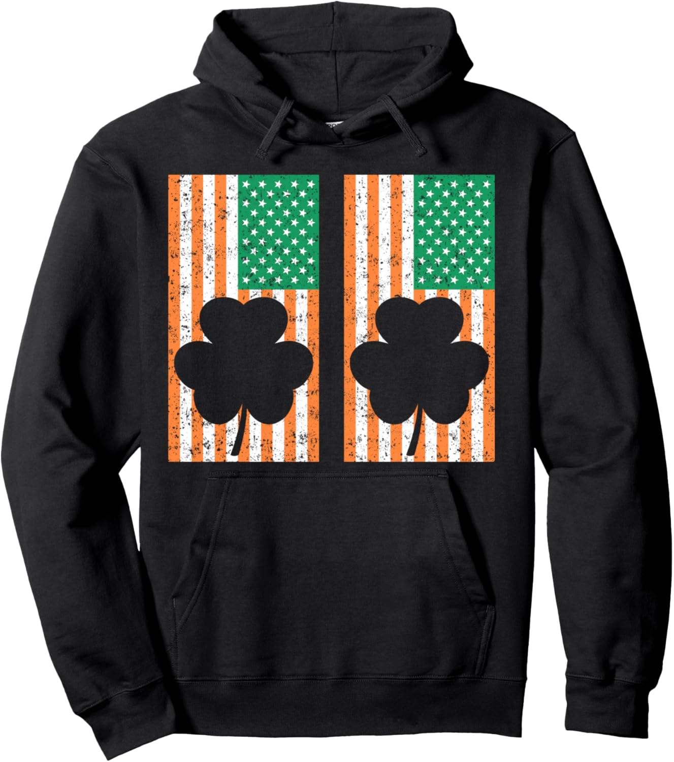 

Худи с изображением американского флага США и клевера ко Дню Святого Патрика Saint Patrick'S Day Three Leaf Clover, черный
