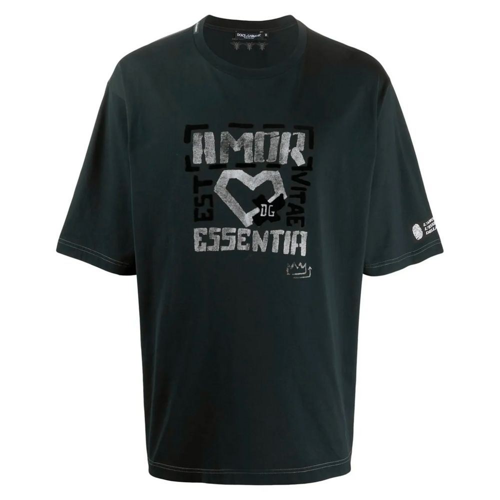 

Черная хлопковая футболка Dolce & Gabbana, черный