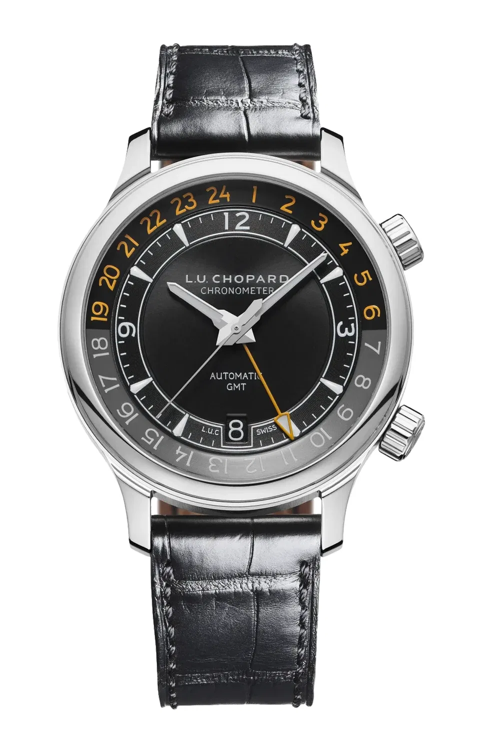 L.U.C GMT ONE 42 мм, автоматические, нержавеющая сталь - 168579-3001 CHOPARD, черный