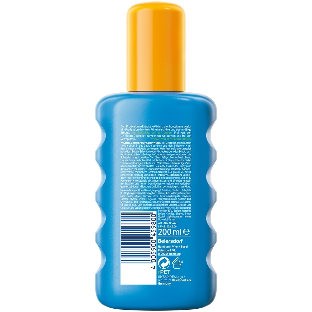 Солнцезащитный спрей nivea sun schutz & bräune lsf30 Nivea, объем 200 мл — фото 2