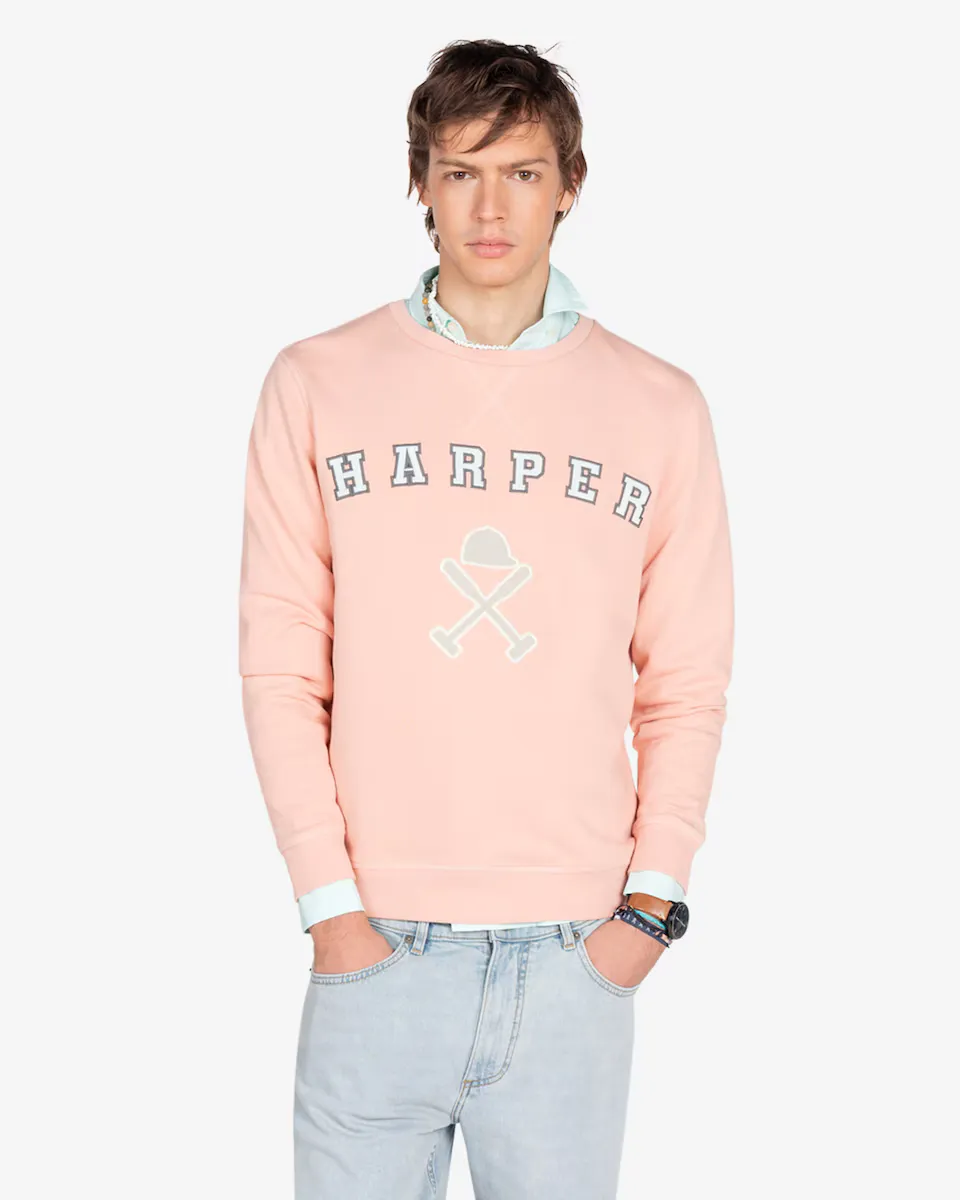 

Мужской свитшот без капюшона с рисунком спереди Harper & Neyer, цвет Rosa