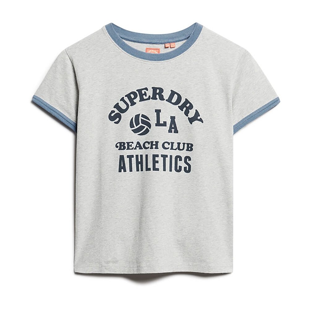 Футболка с коротким рукавом Superdry Beach Graphic Fitted Ringer, серый — фото 2