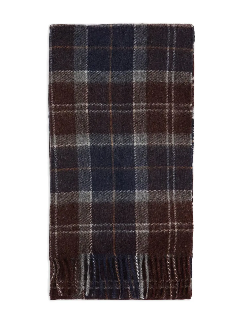 

Шарф в клетку с бахромой Barbour, синий