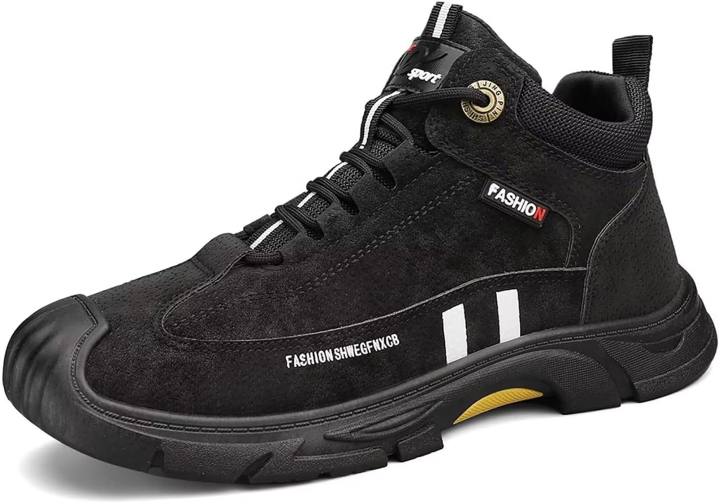 

Мужские высокие кроссовки TERBOFIN для ходьбы, ботинки, модные повседневные походные ботинки для активного отдыха и кемпинга с усиленным носком, черный