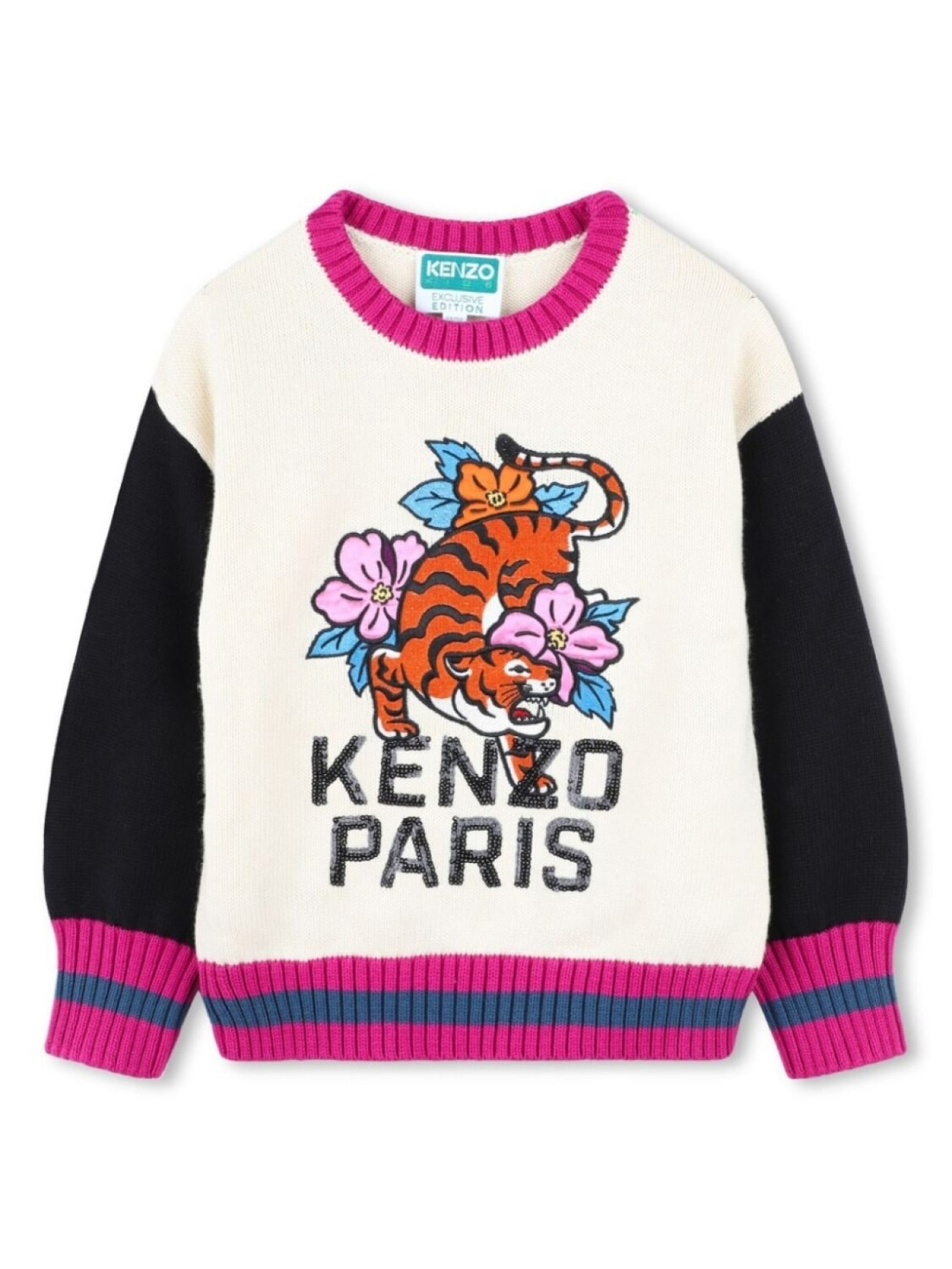 

Kenzo Kids джемпер вязки интарсия, белый