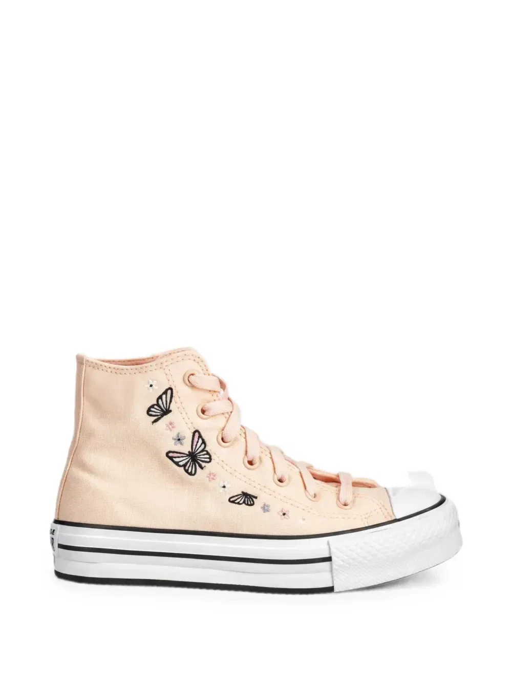 Высокие кеды с вышивкой Converse Kids, бежевый — фото 2