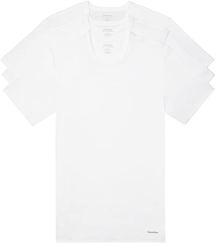 

Комплект из 3 классических узких мужских маек Calvin Klein из хлопка, 3 White - Crewneck