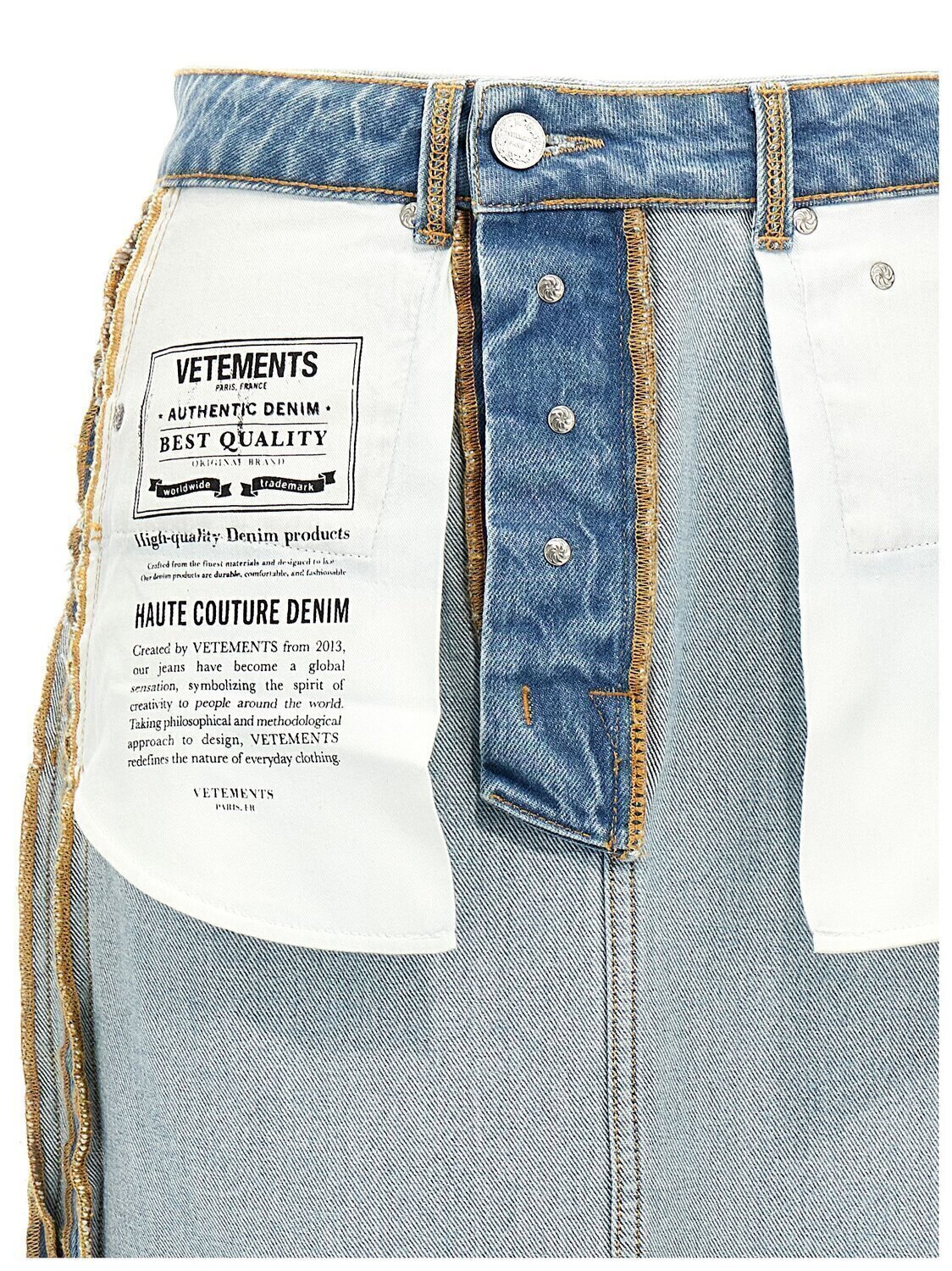 Юбка "наизнанку" VETEMENTS, светло-голубой — фото 3
