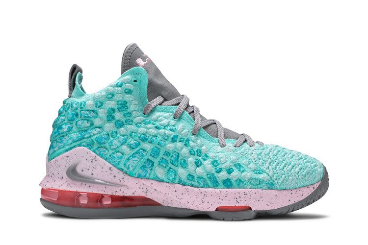 Кроссовки Nike LeBron 17 GS 'South Beach', синий — фото 2