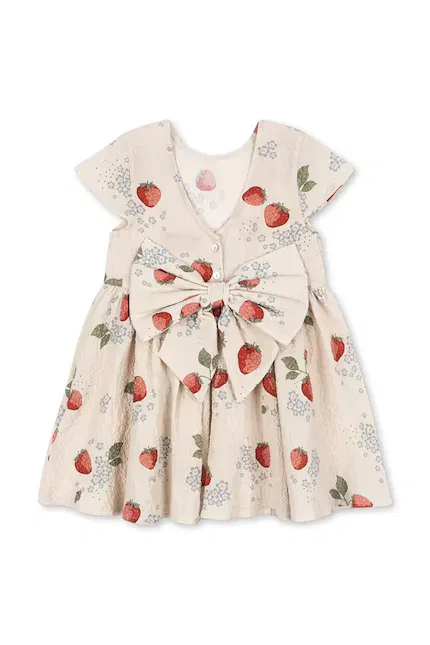 Платье с узором AVA SS BOW DRESS GOTS Konges Sløjd, бежевый