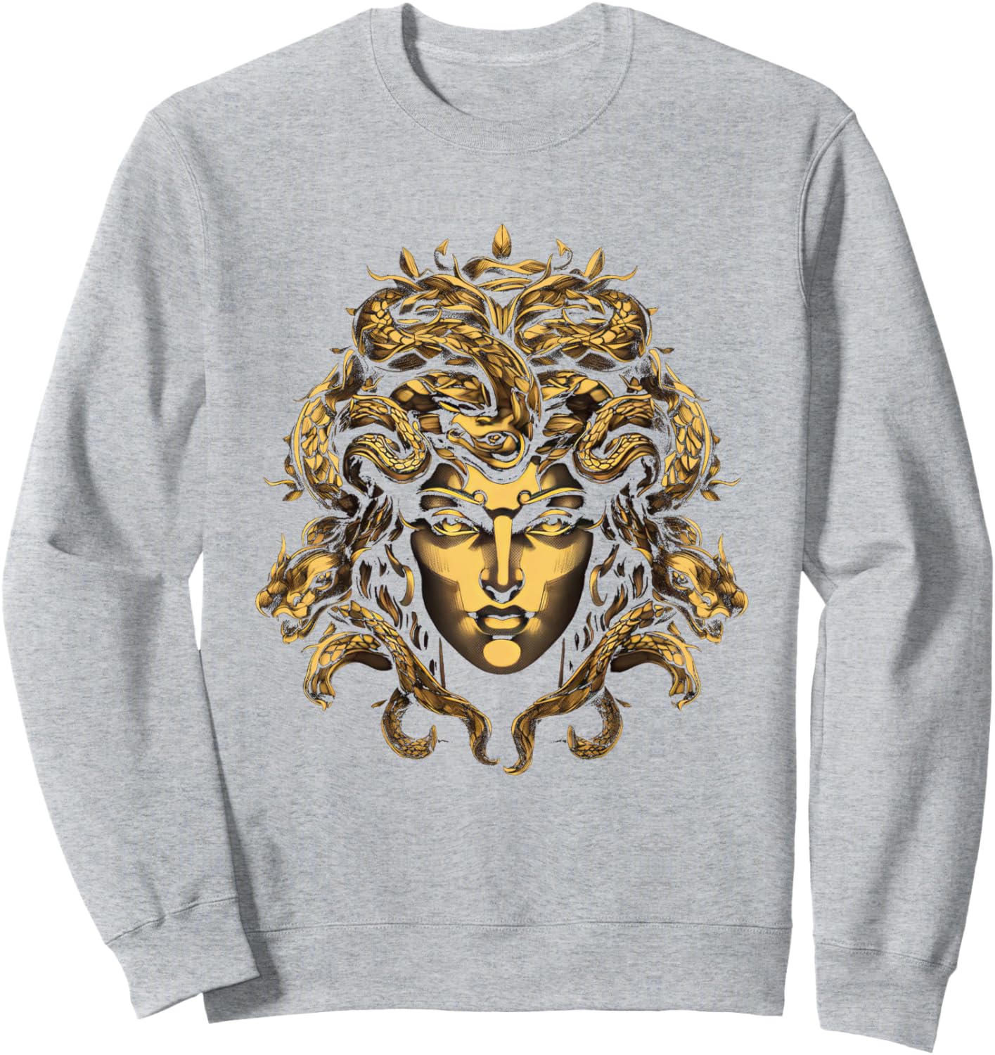 

Толстовка с изображением головы Медузы из греческой мифологии и древних змеиных волос Ancient Greek Gods Designs, серый