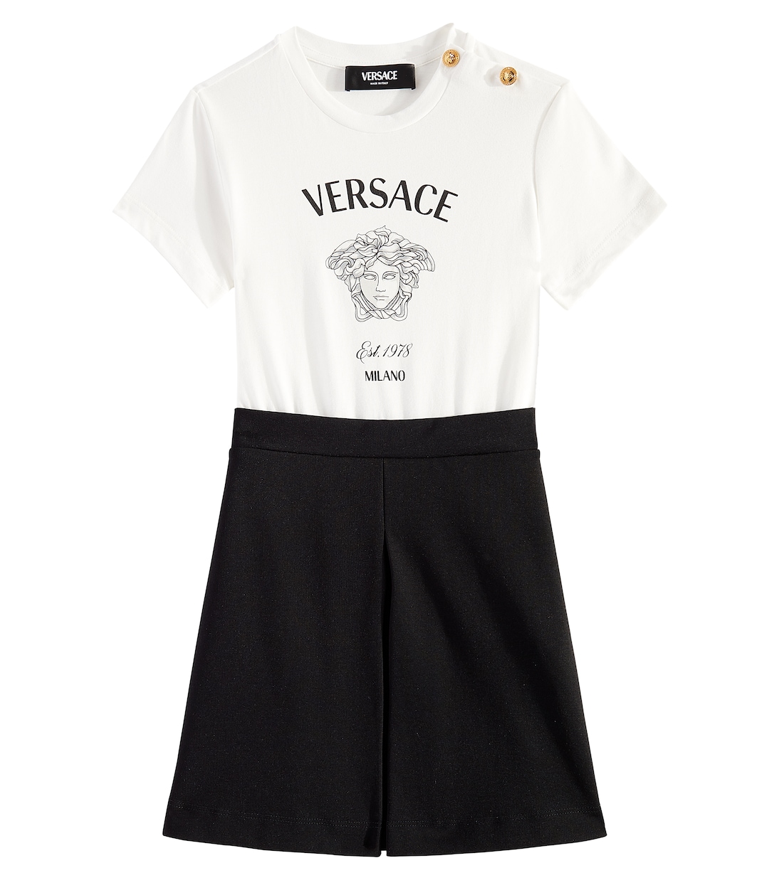 

Платье Medusa Milano из хлопкового джерси Versace Kids, Bianco + Nero