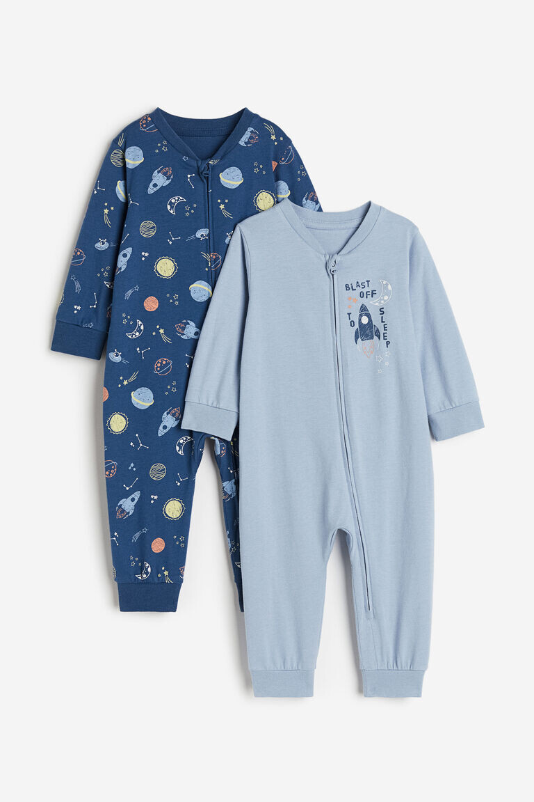 

Две пары хлопковых пижам с рисунком H&M, синий
