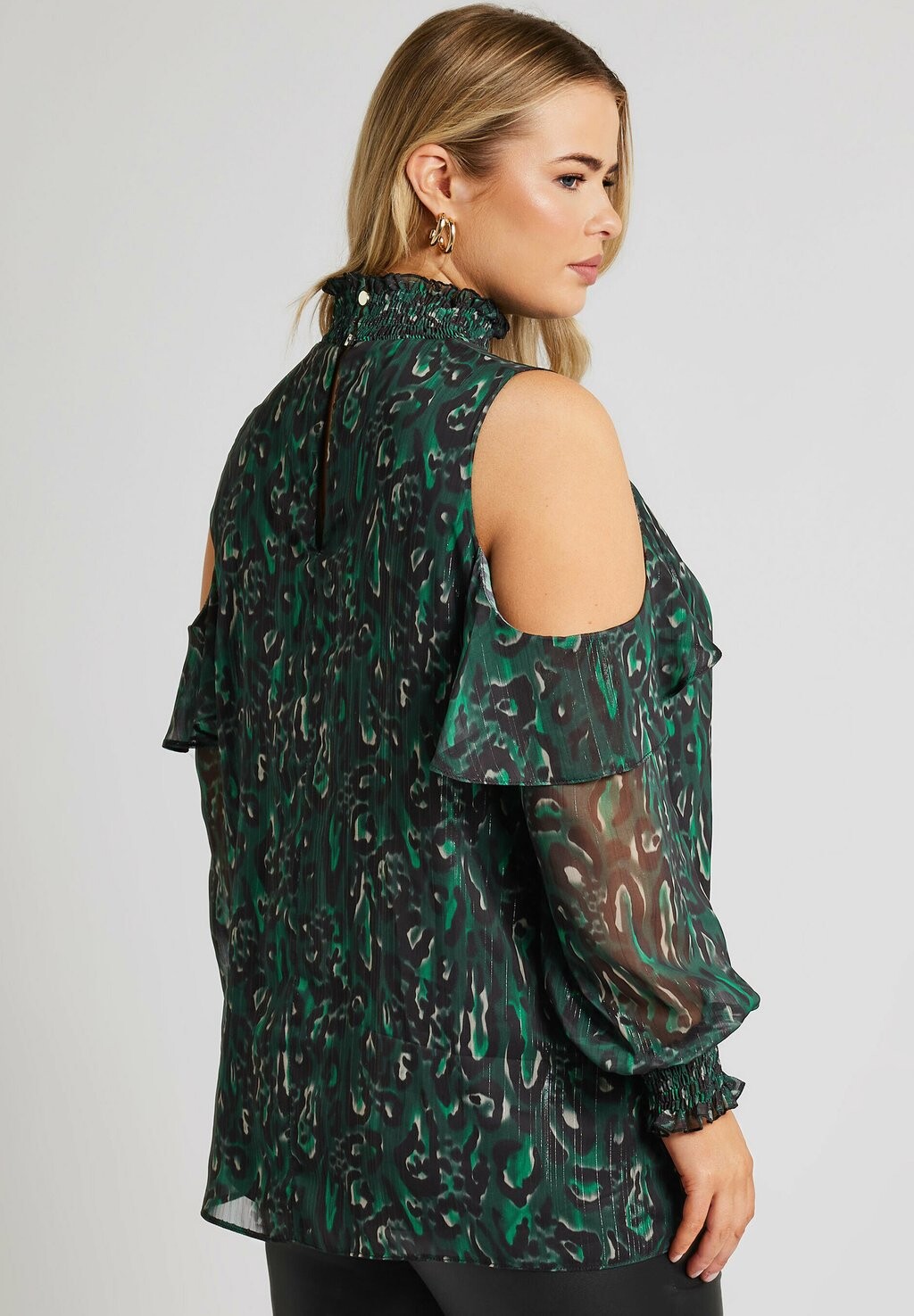 

Блуза ANIMAL COLD SHOULDER Yours Clothing, темно-зеленый