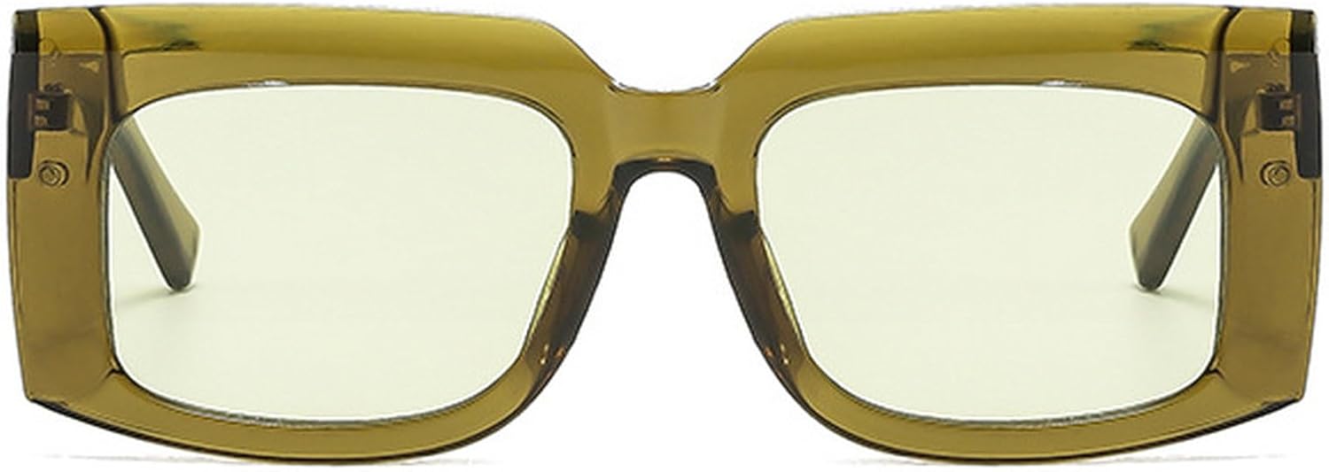 

Модные квадратные солнцезащитные очки для женщин, защита от УФ-излучения UV400, винтажные панк-очки для мужчин, простой стиль, женские солнцезащитные очки mincl, Green