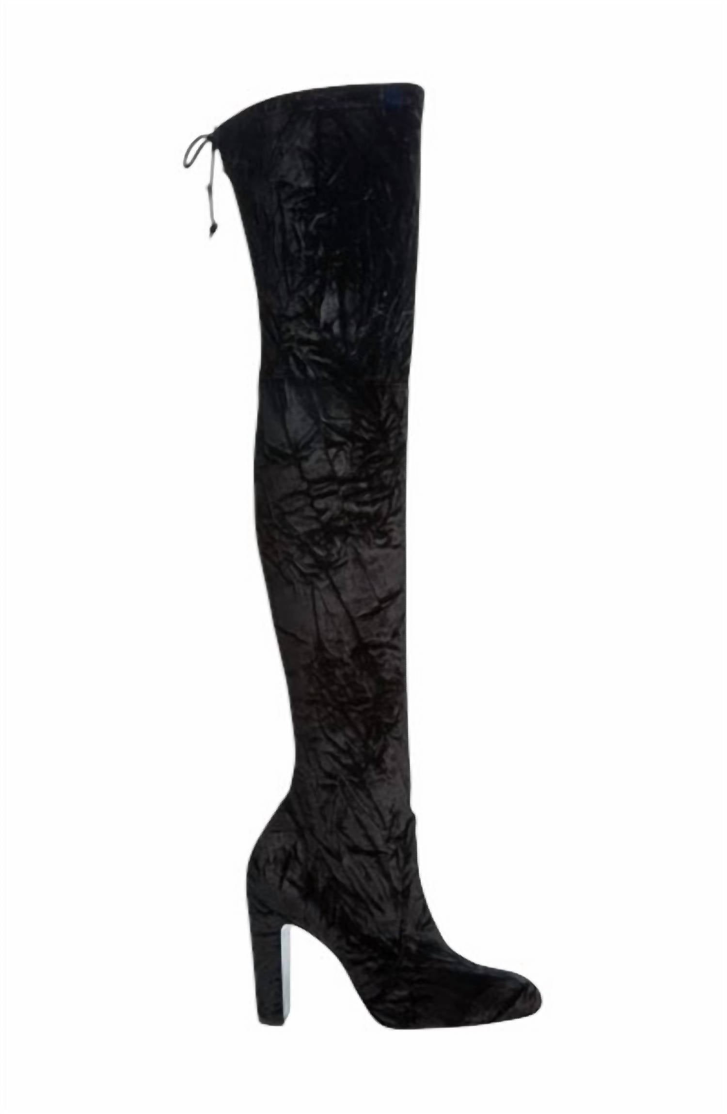 Женские сапоги Vidaland Stretch Crushed Velvet Otk Boots, черные Stuart Weitzman — фото 3