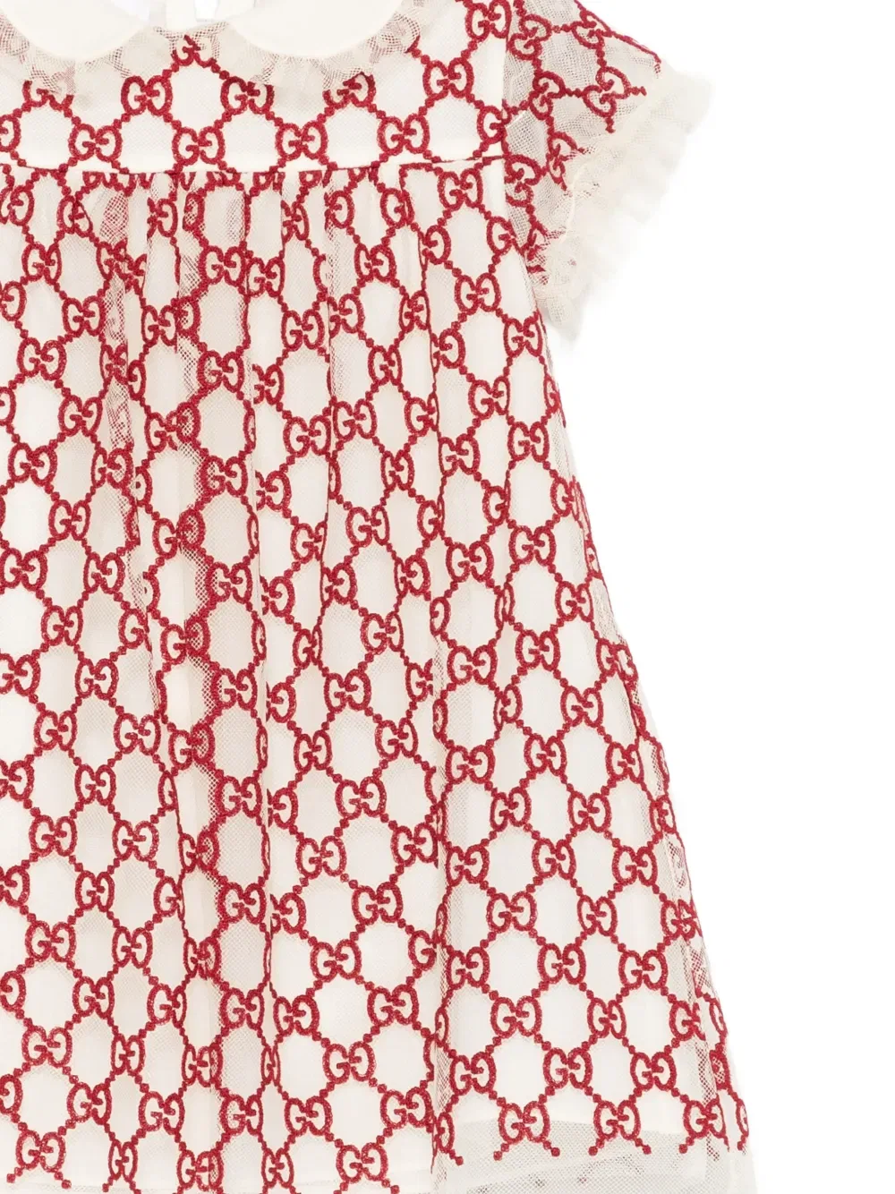 Мини-Платье с воротником-стойкой GG Peter Gucci Kids, нейтральный — фото 3