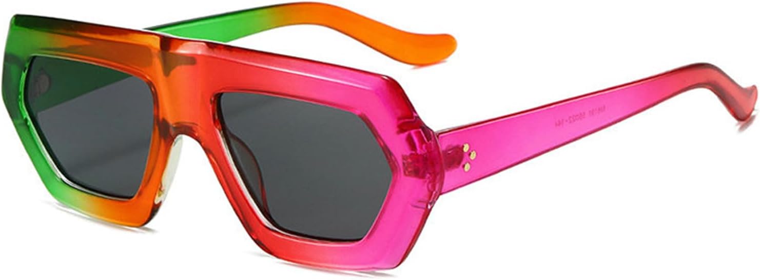 

Женские солнцезащитные очки неправильной квадратной формы с градиентным переходом цвета, защита от УФ-излучения UV400, ретро-очки для мужчин с прозрачными линзами, оправа S65 helena, Colorful