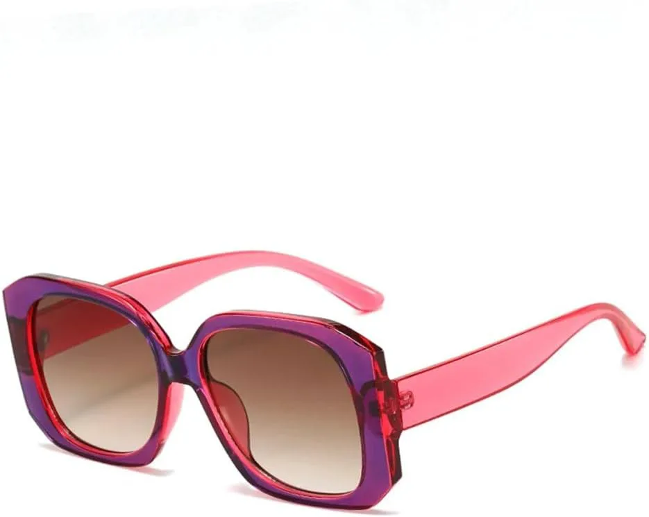 

Квадратные солнцезащитные очки фиолетового цвета для женщин, модные очки с защитой от УФ-излучения UV400, трендовые солнцезащитные очки для мужчин MTZJH, Purple Tea