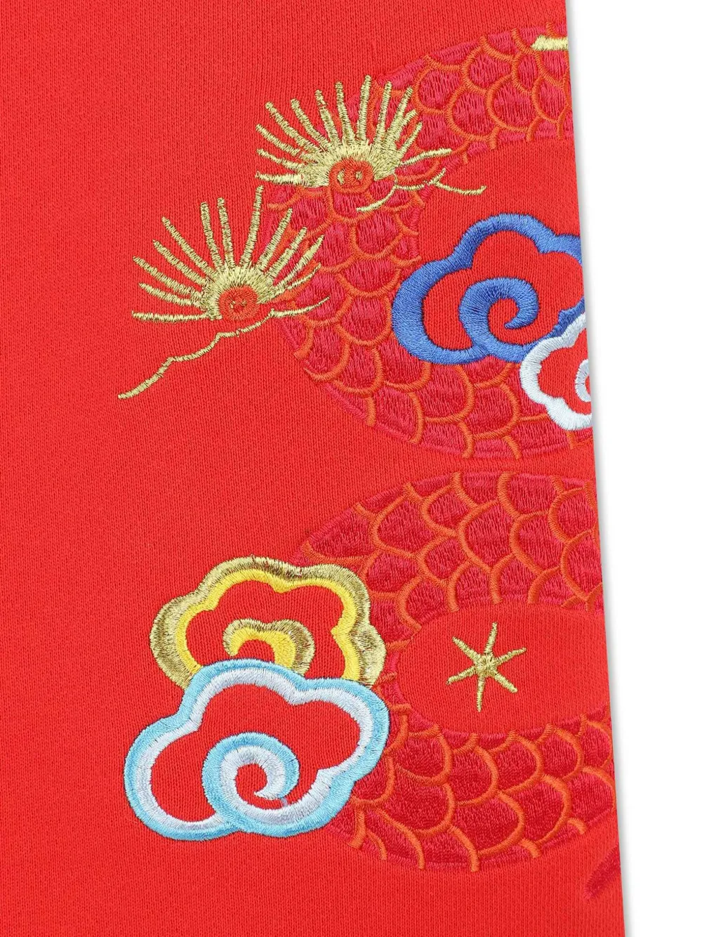 Спортивные брюки с вышивкой Kenzo Kids, красный — фото 4