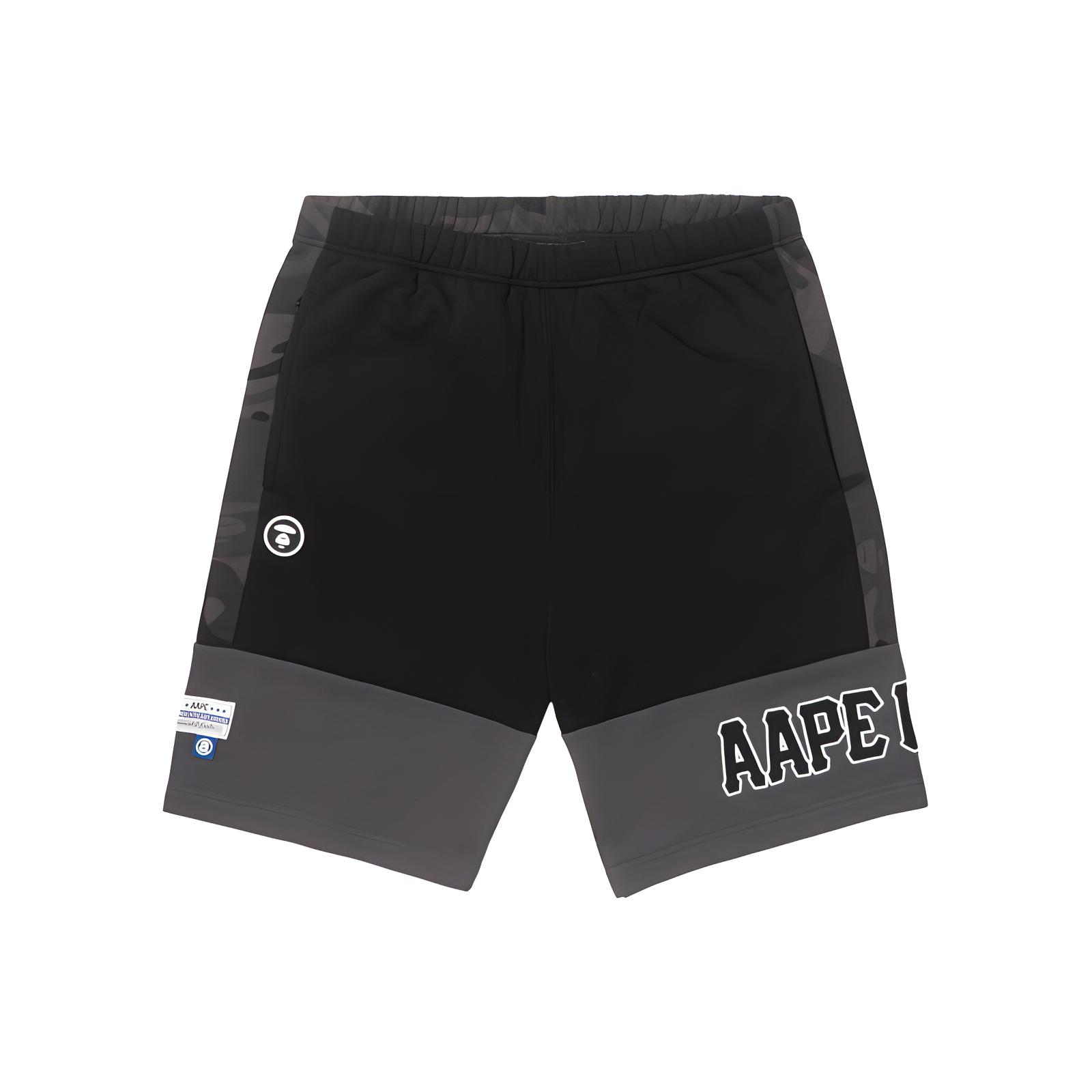 

Футболка с принтом логотипа и камуфляжным принтом Aape, черная BKX
