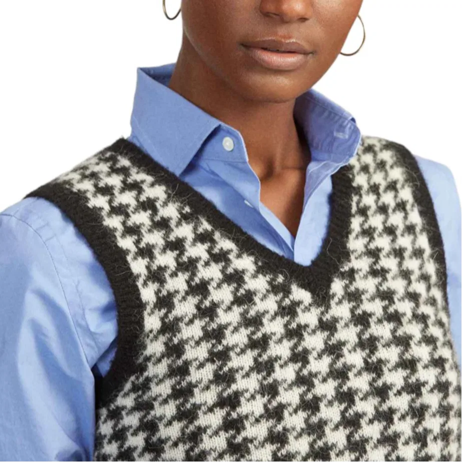 Джемпер женский SS23 Knitwear Black White Mixed Color Polo Ralph Lauren — фото 4