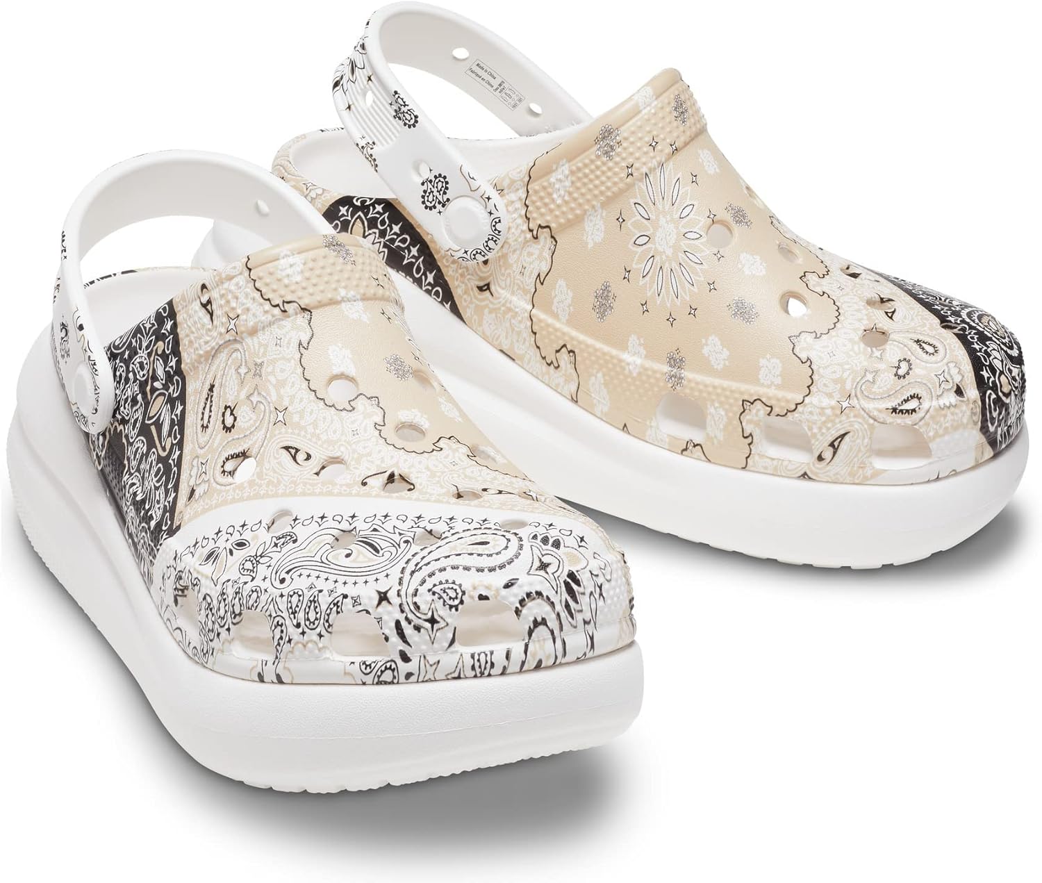 Сабо для взрослых унисекс Crush Clogs Crocs, Chai/Multi Bandana — фото 2
