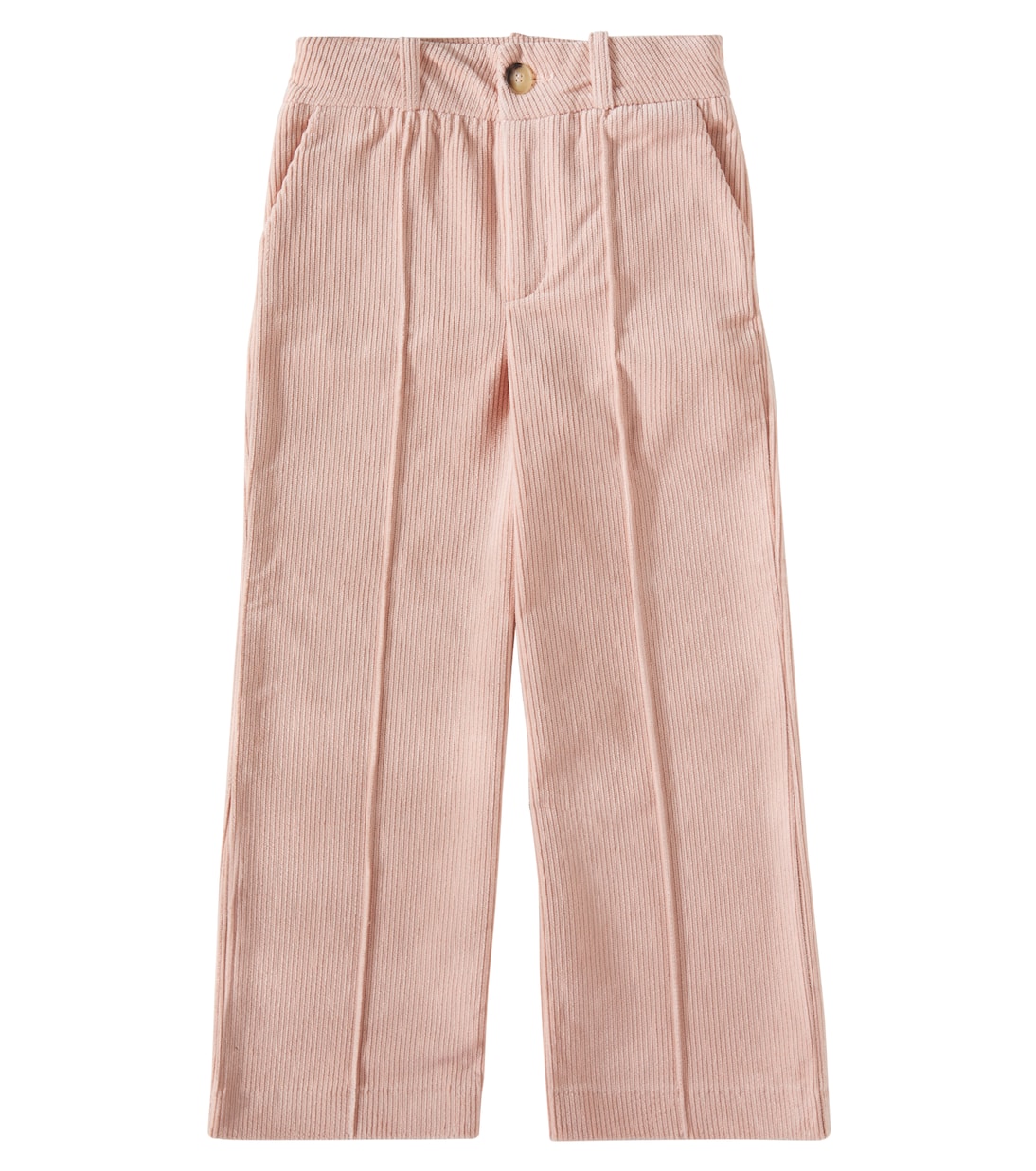 

Прямые брюки из хлопкового бархата Chloé Kids, Pale Pink