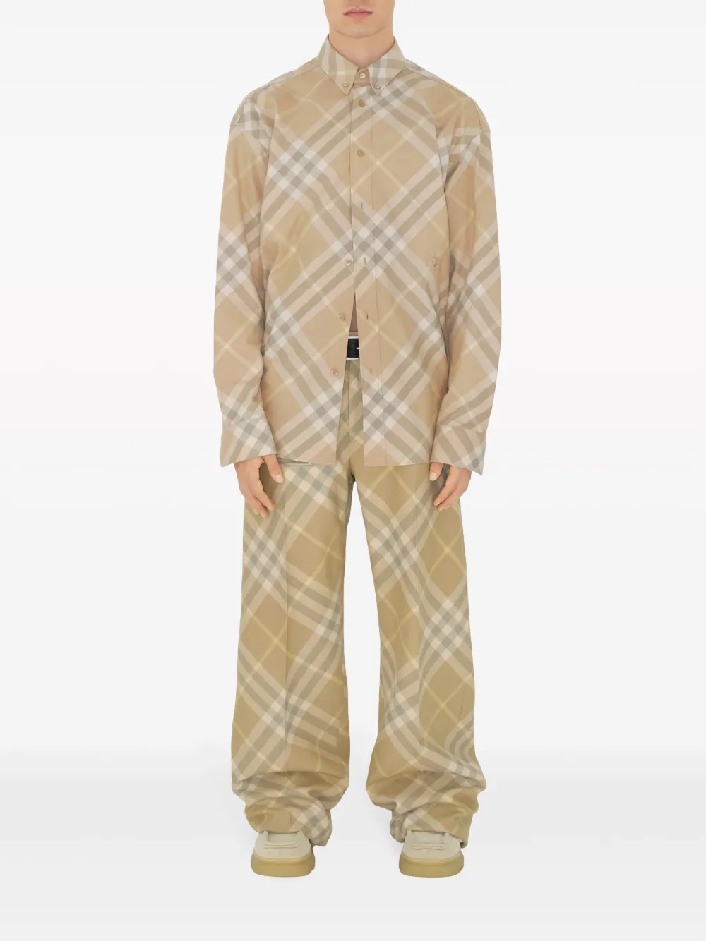 Рубашка Burberry Vintage Check, хлопок 100%, нейтральный — фото 2