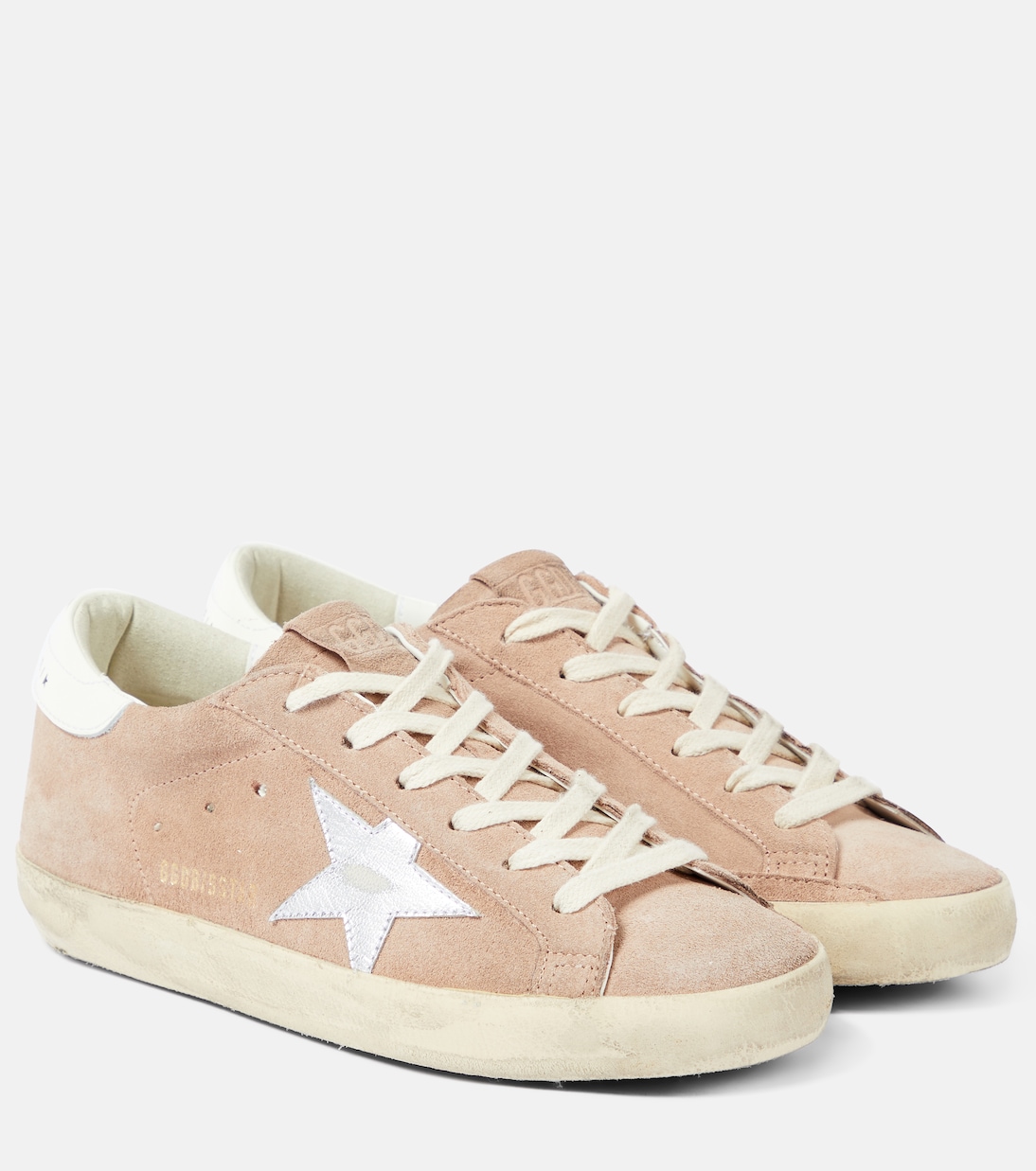 Суперзвездные замшевые кроссовки Golden Goose, Pink/ Silver/ White