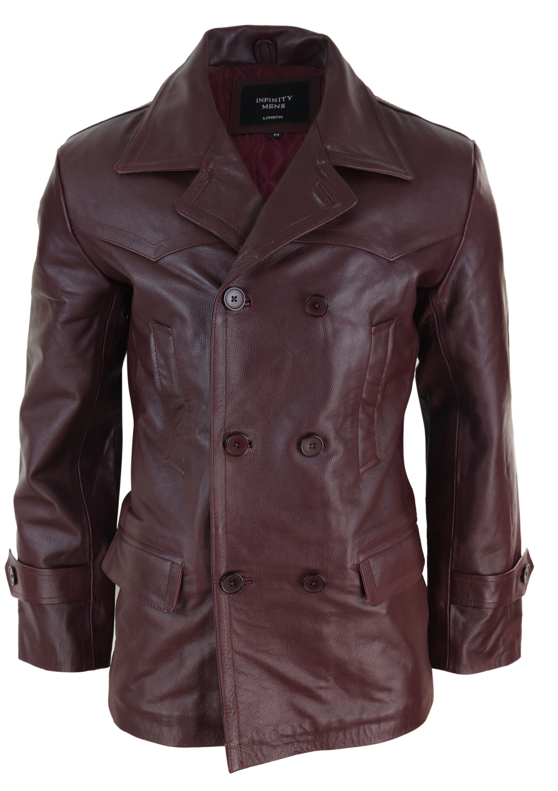 

Двубортная кожаная куртка Кригсмарине 3/4 TruClothing, цвет wine, Красный, Двубортная кожаная куртка Кригсмарине 3/4 TruClothing, цвет wine