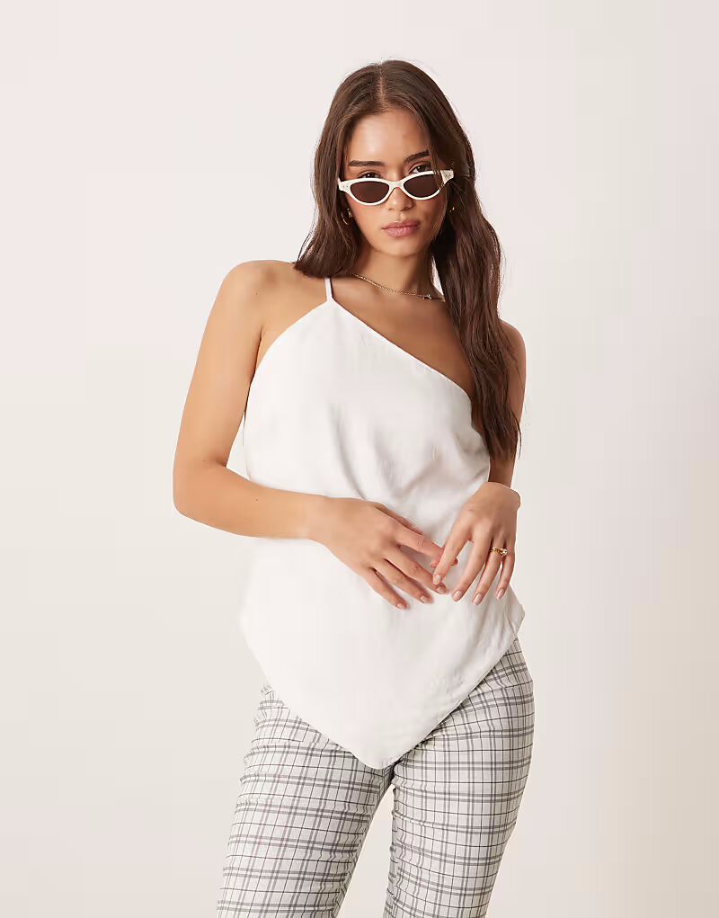 

Белый асимметричный топ с завязками от Abercrombie & Fitch