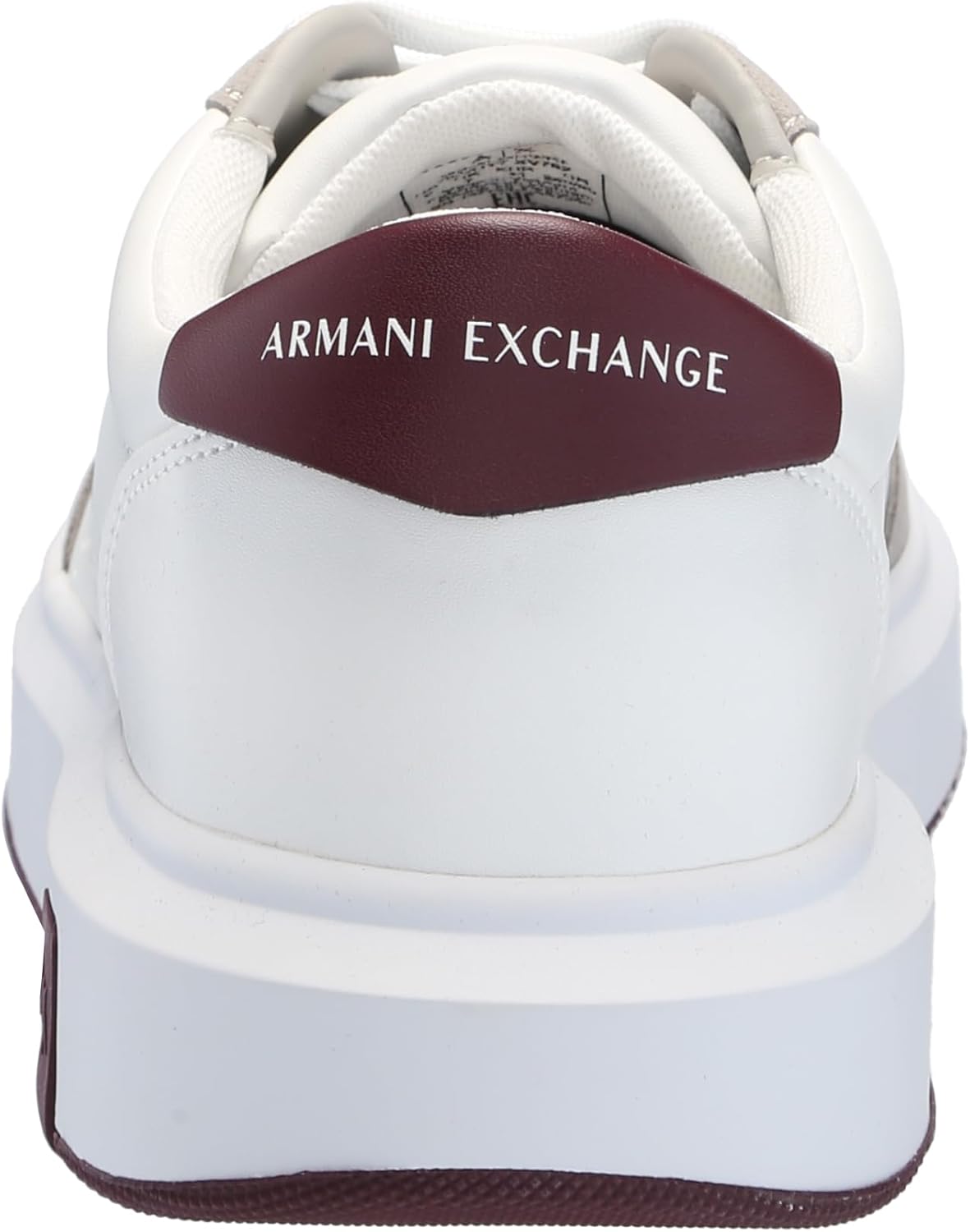 Мужские замшевые кроссовки Armani Exchange с перфорированным логотипом и низким верхом, белый — фото 3