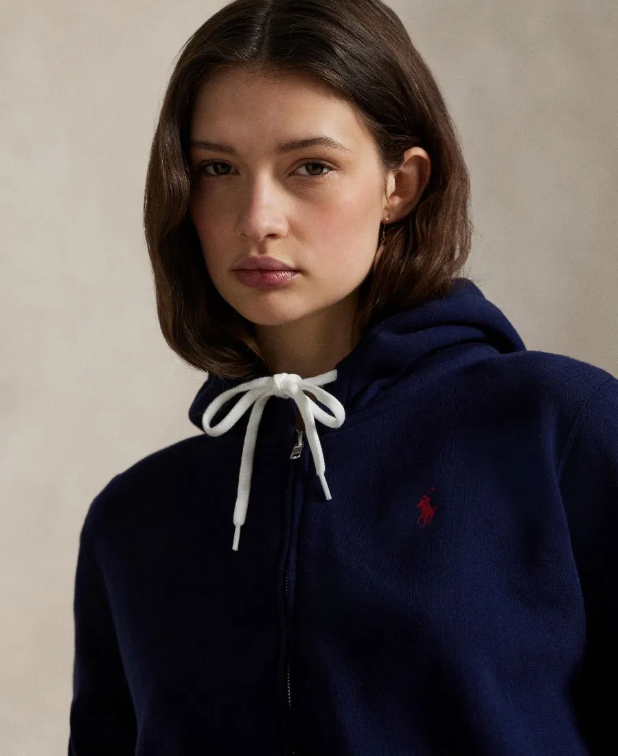 Женская флисовая толстовка на молнии Polo Ralph Lauren, Cruise Navy — фото 3