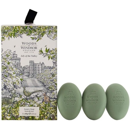 Мыло Woods of Windsor Lily of the Valley Luxury Soap for Her 60g - Pack of 3