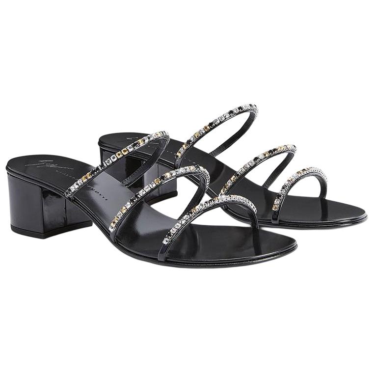 Сланцы GZ Slide на платформе 4 см черные женские Giuseppe Zanotti — фото 4
