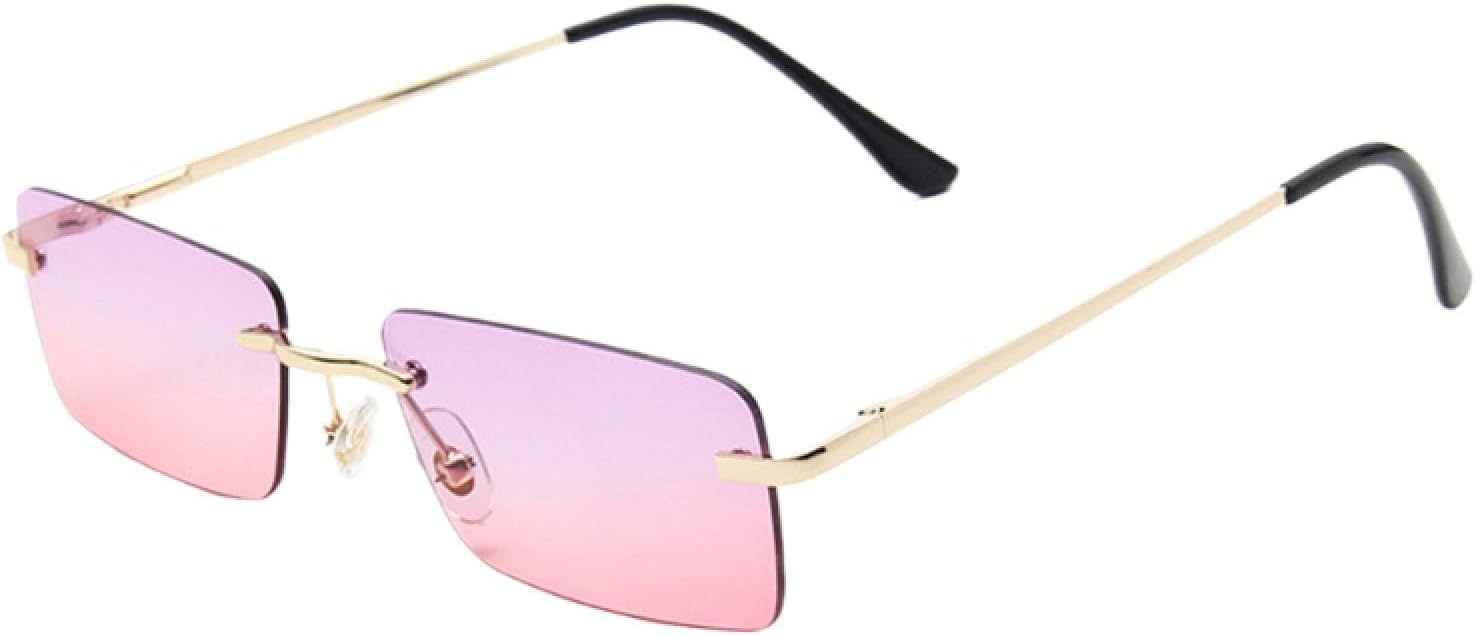 

Солнцезащитные очки с защитой от УФ-излучения UV400 | Без оправы, прозрачные, маленький размер | Для женщин и мужчин, для занятий спортом на открытом воздухе и вождения DSVIGF, 03 Gold-purplepink