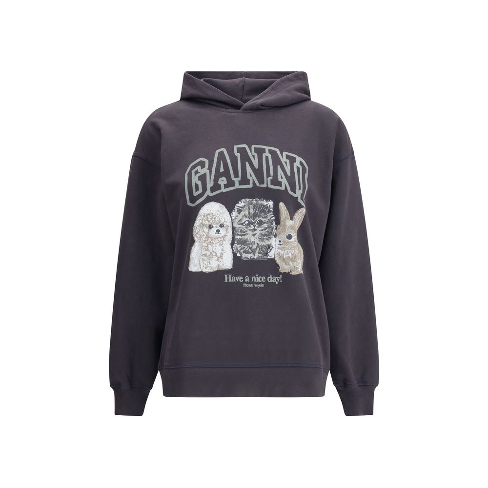 

Толстовка с капюшоном «Щенки» Ganni, Gray