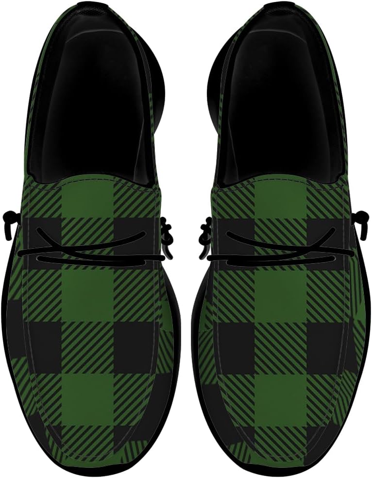

Лоферы Quorax для женщин и мужчин, клетчатые слипоны, повседневная обувь для прогулок, подарки для мужчин и женщин, черный/зеленый