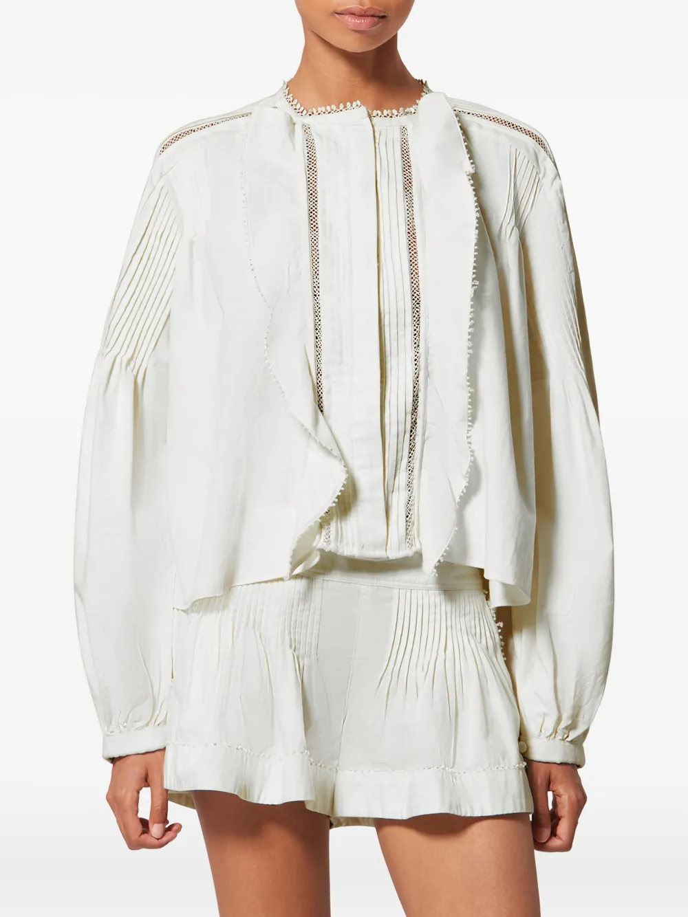 Кружевная рубашка Cubraly с оборками Isabel Marant, белый — фото 3