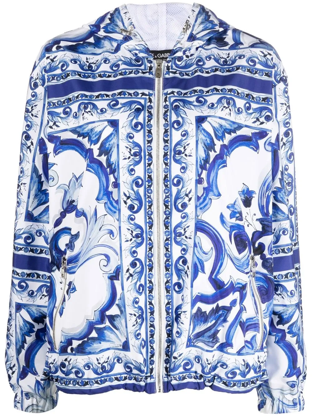 

Ветровка с капюшоном и принтом Majolica DOLCE & GABBANA, белый