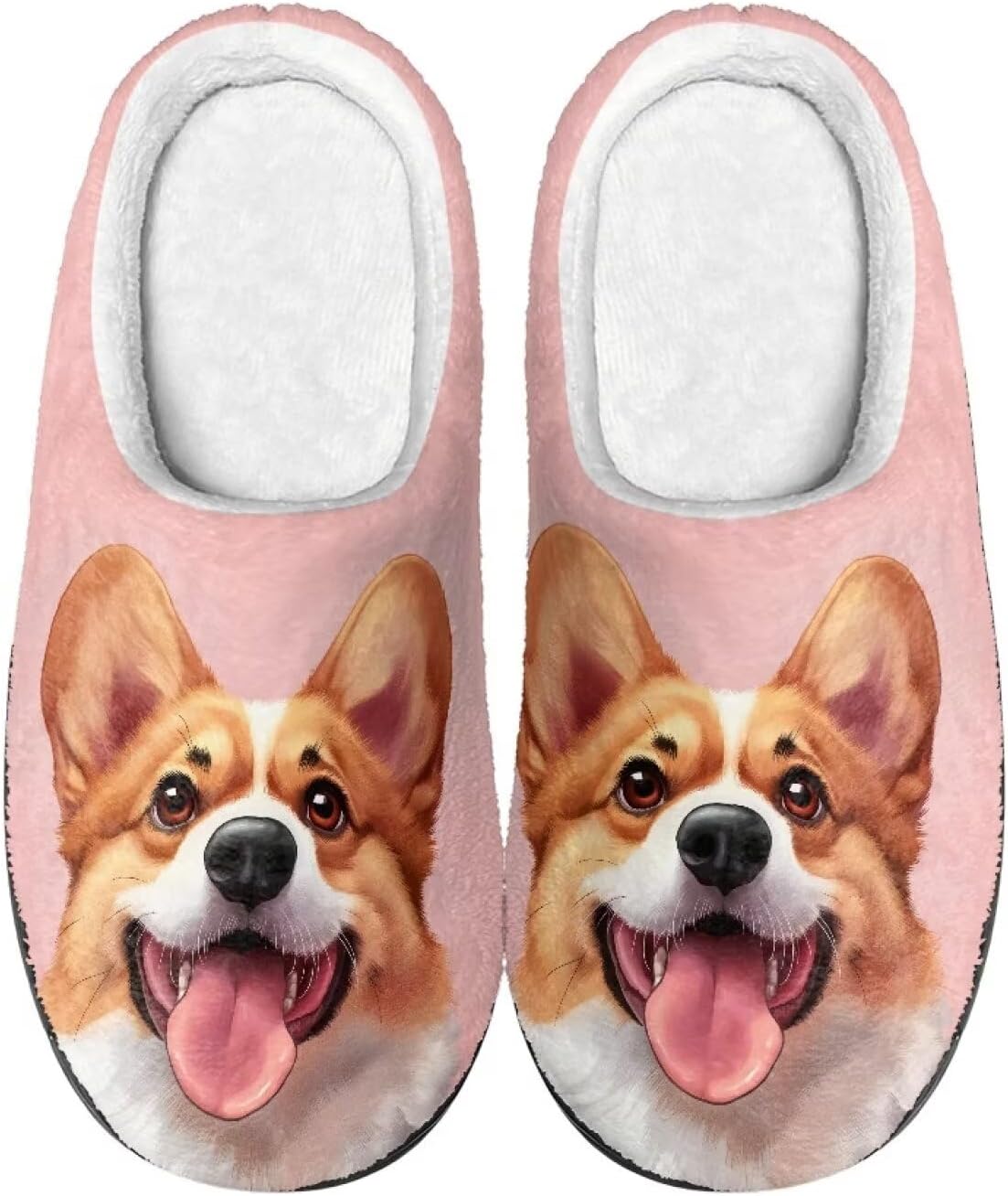 

Тапочки с животным принтом для мужчин и женщин, противоскользящие, с закрытым носком, мягкие, для дома и улицы Baxinh, розовый