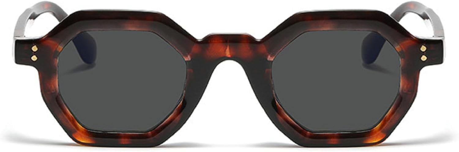 

Модные солнцезащитные очки Polygon Small Square для женщин, ретро с заклепками, мужские солнцезащитные очки UV400, трендовые солнцезащитные очки для активного отдыха и спорта mincl, Lepard