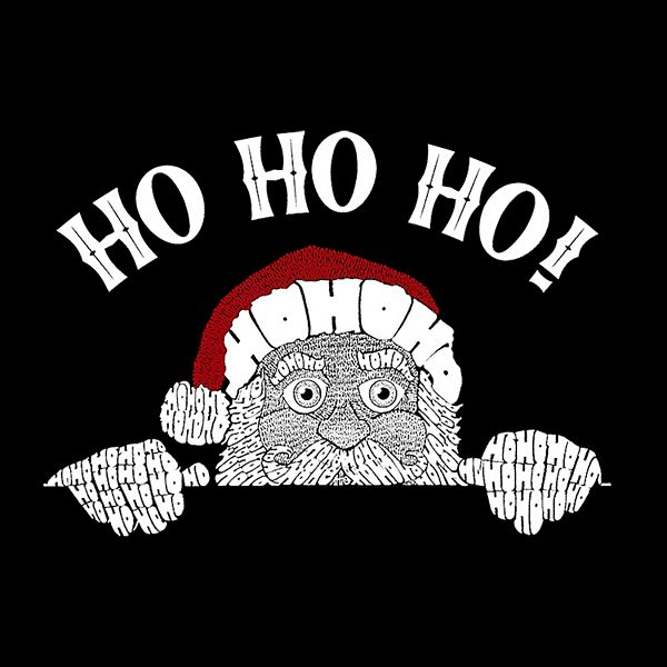 Футболка с длинным рукавом Peeking Santa La Pop Art, Black — фото 2