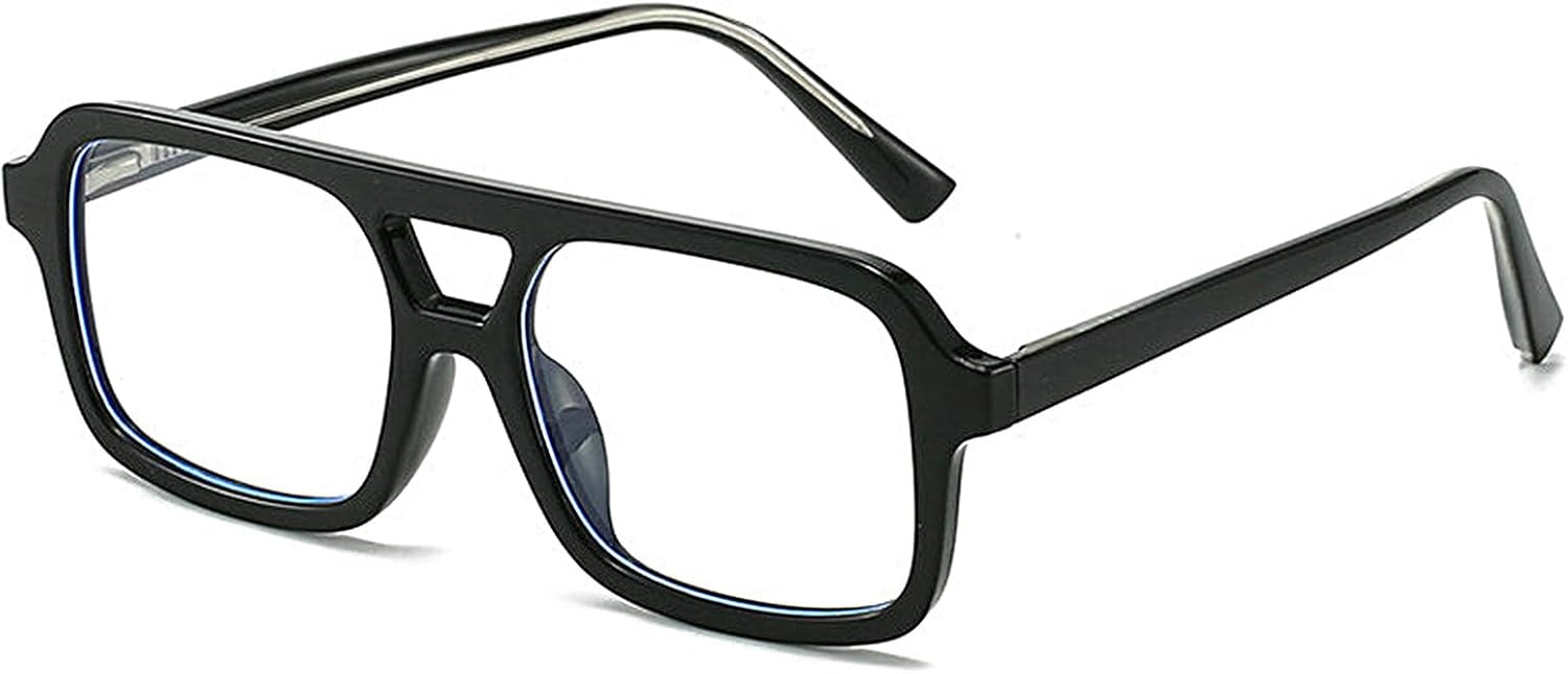 

Классические квадратные солнцезащитные очки-пилот COTIA с двойной перемычкой для женщин и мужчин, модные, для активного отдыха и повседневной носки, модель W38, Black Clear